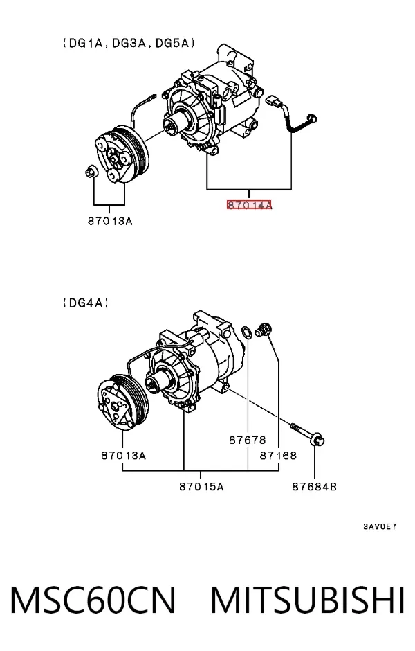 Compressor de aparelho de ar condicionado MSC60CN Mitsubishi