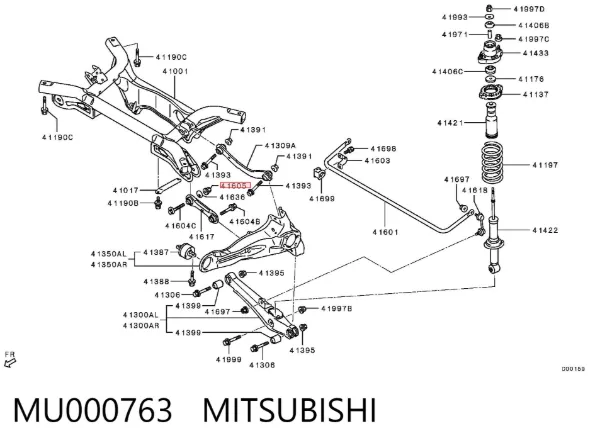 Porca excêntrica do braço oscilante inferior traseiro (de inclinação) MU000763 Mitsubishi