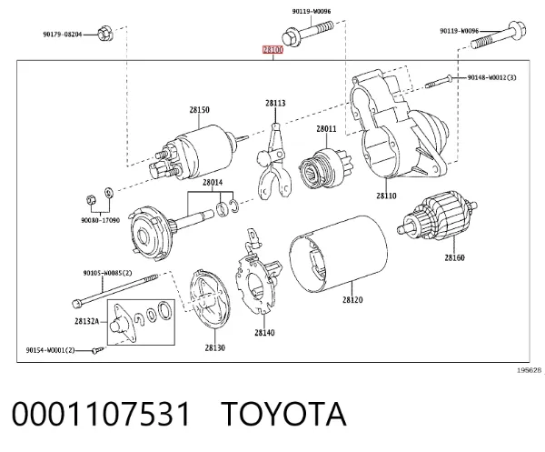 Motor de arranco 0001107531 Toyota
