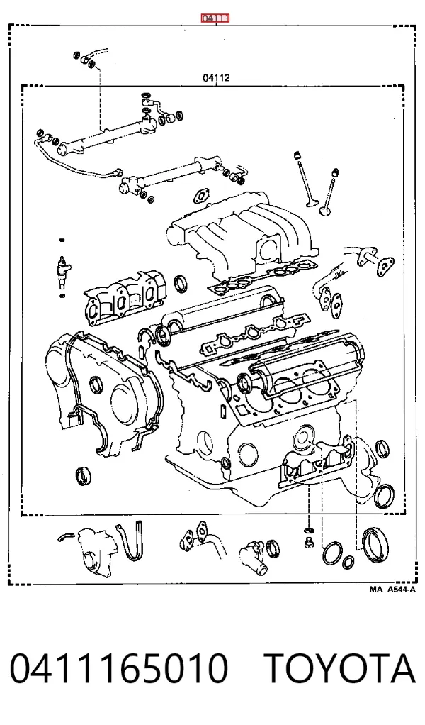 Kit de vedantes de motor completo 0411165010 Toyota