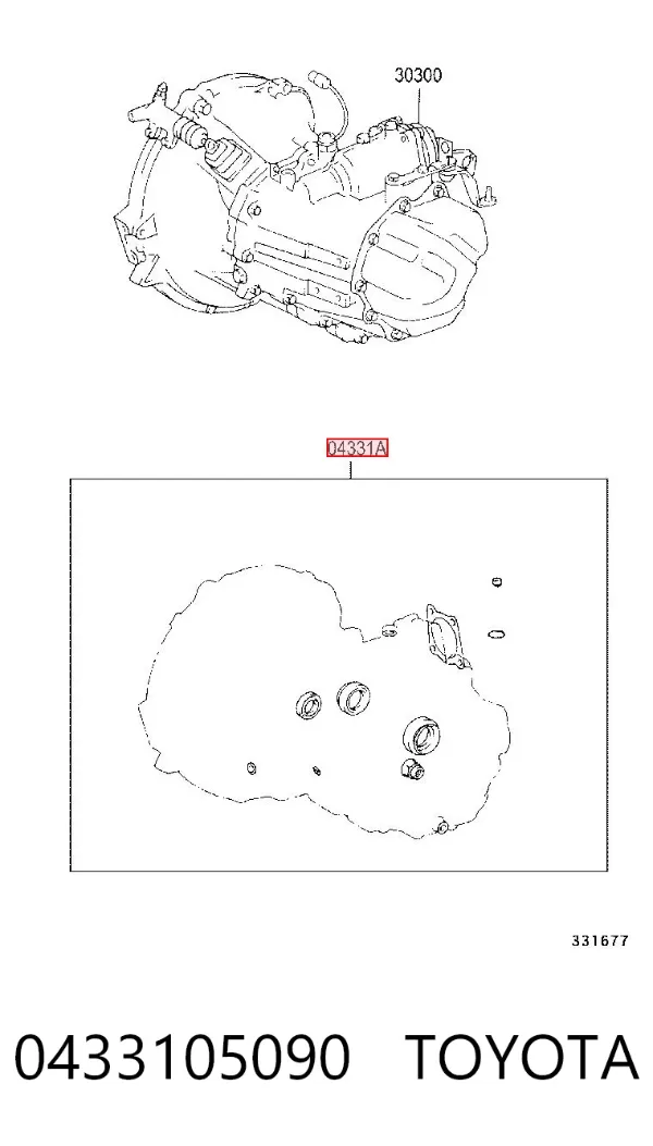 Kit de reparação da Caixa de Mudança 0433105090 Toyota