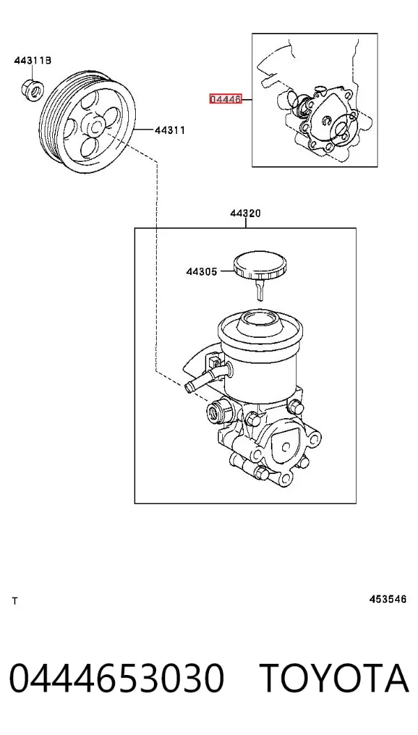 Kit de reparação da bomba da Direção hidrâulica assistida 0444653030 Toyota