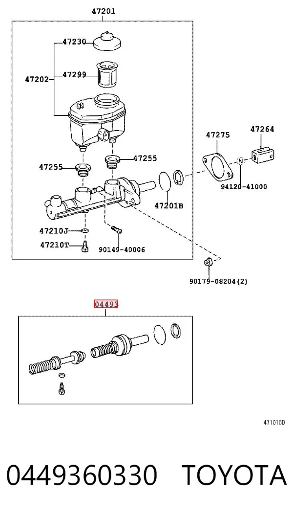 Kit de reparação de cilindro mestre do freio Toyota Land Cruiser 100