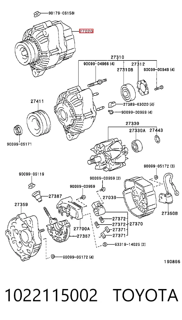 Gerador 1022115002 Toyota