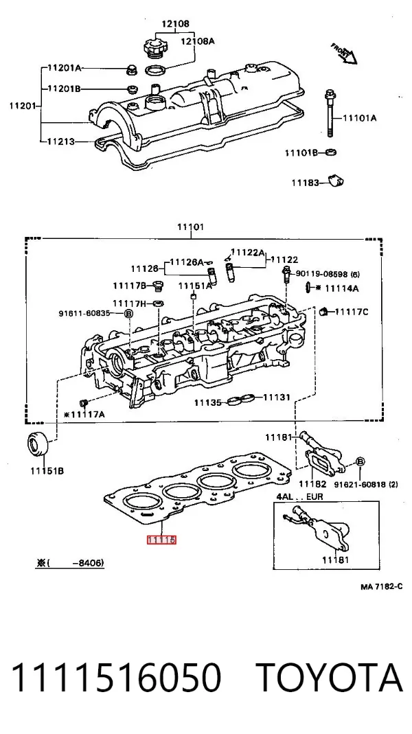 Vedante de cabeça de motor (CBC) 1111516050 Toyota