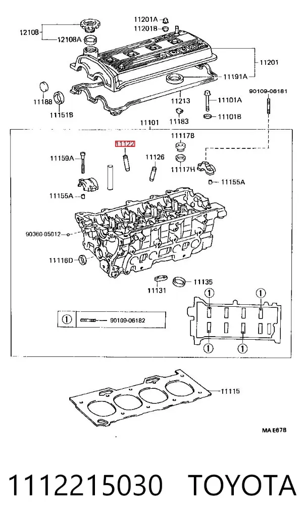 Guia de válvula 1112215030 Toyota