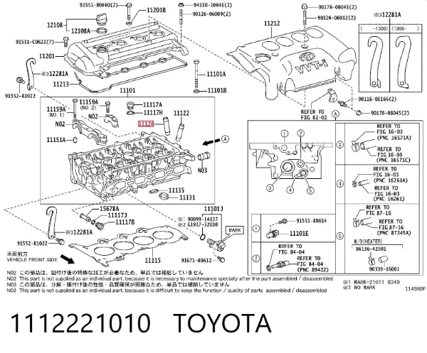 Guia de válvula 1112221010 Toyota