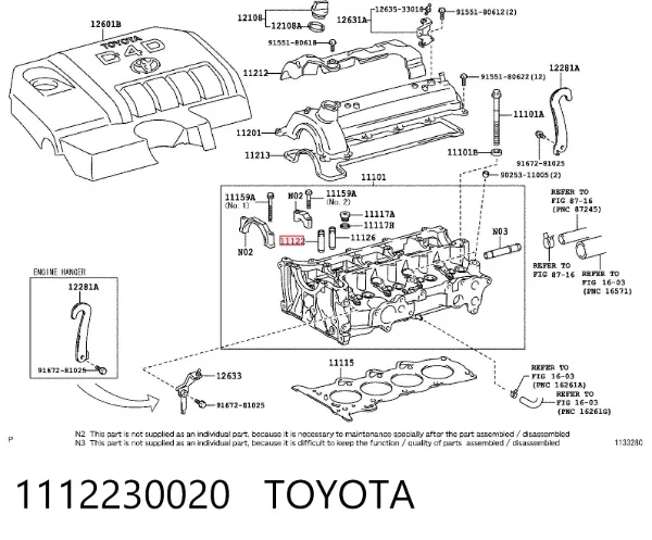 Guia de válvula 1112230020 Toyota