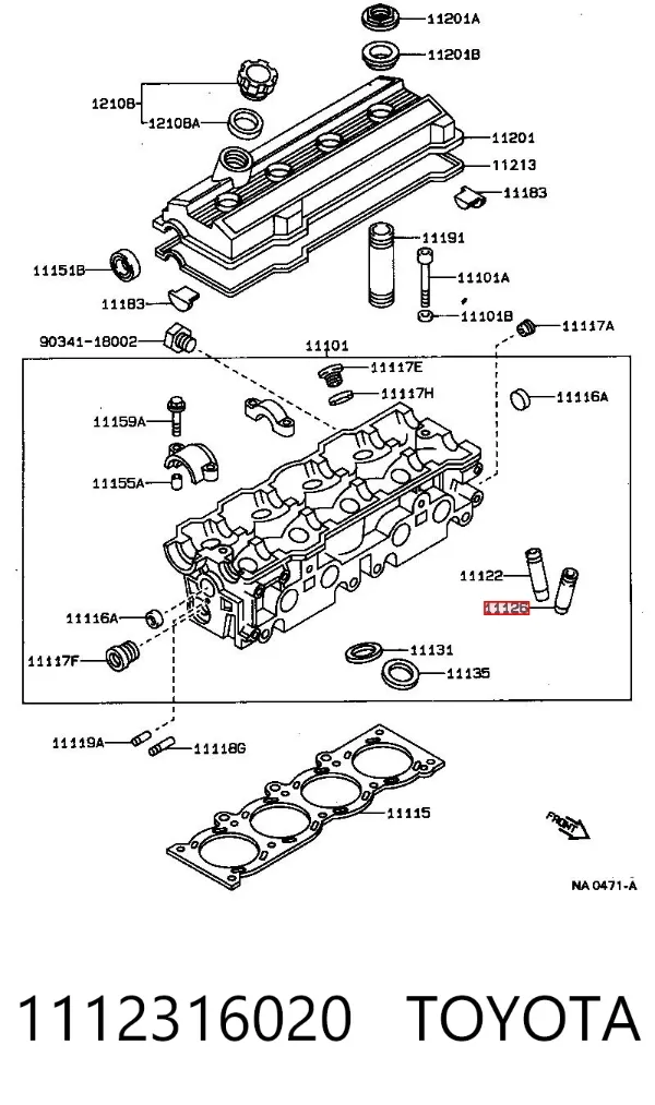 Guia de válvula 1112316020 Toyota