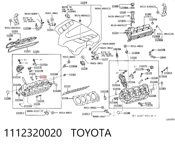 Guia de válvula 1112320020 Toyota