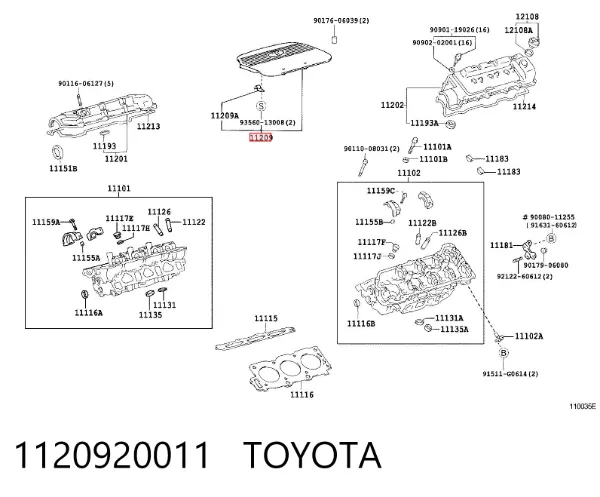 Tampa de motor decorativa 1120920011 Toyota