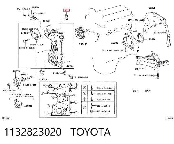 Vedante de tampa dianteira de motor Toyota Yaris P10