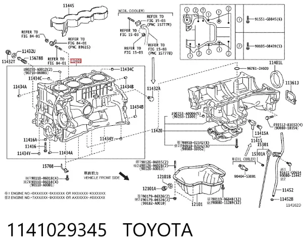 Bloco de cilindros de motor 1141029345 Toyota