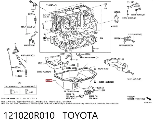 Panela de óleo de cárter do motor 121020R010 Toyota