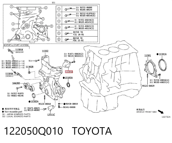  122050Q010 Toyota