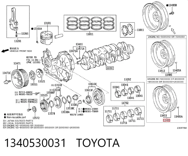 Volante de motor 1340530031 Toyota