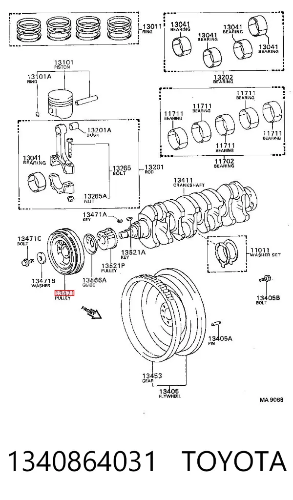 Polia de cambota 1340864031 Toyota
