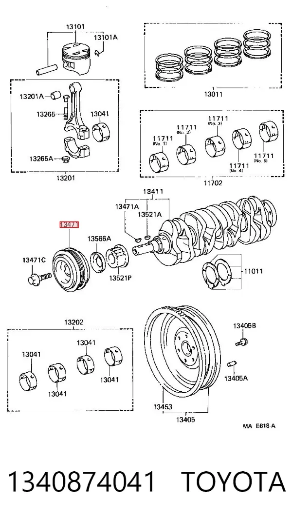 Polia de cambota 1340874041 Toyota