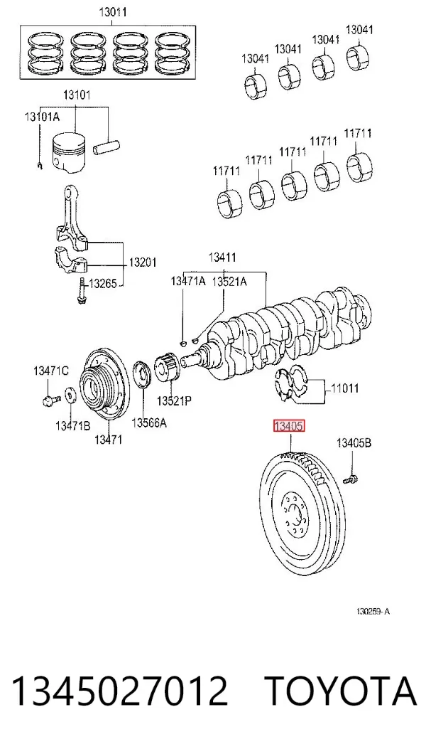 Volante de motor 1345027012 Toyota