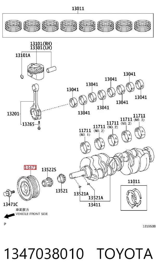 Polia de cambota 1347038010 Toyota