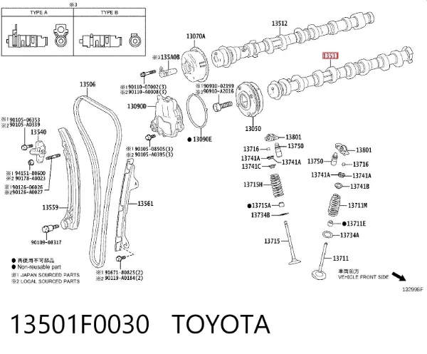  13501F0030 Toyota