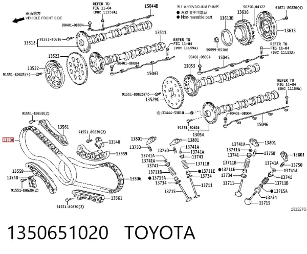 Cadeia do mecanismo de distribuição de gás 1350651020 Toyota