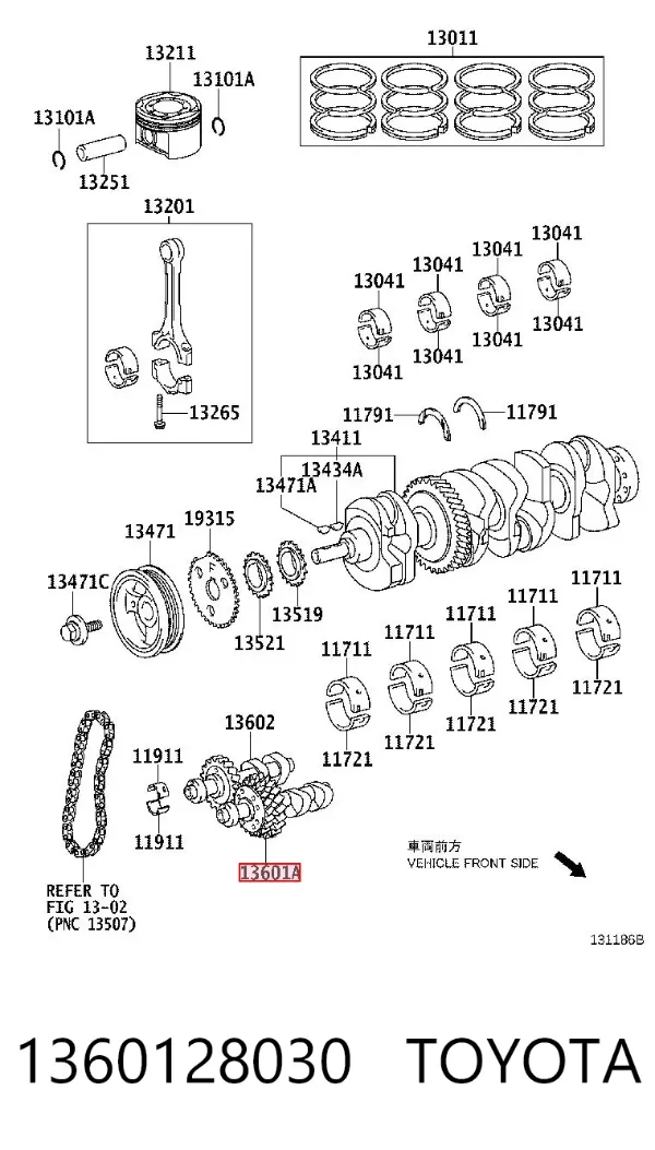 Árvore de equilibração 1360128030 Toyota