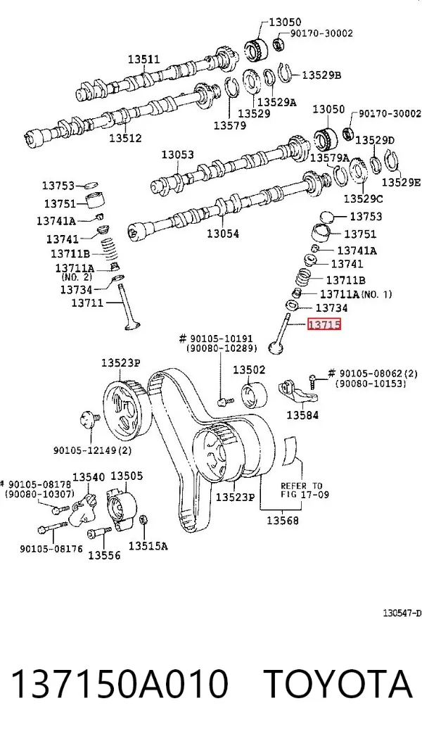 Válvula de escape 137150A010 Toyota