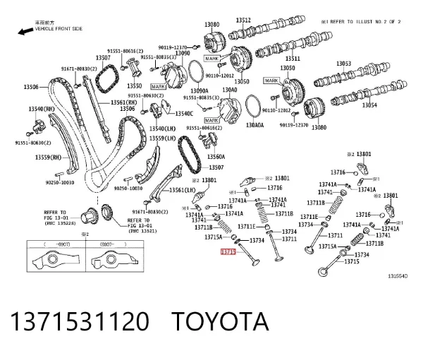 Válvula de escape 1371531120 Toyota