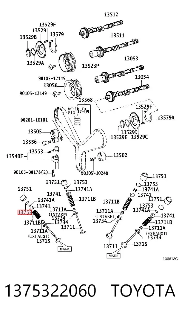 Arruela de regulação 1375322060 Toyota