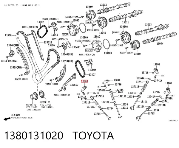 Balanceiro de válvula (balanceiro de válvulas) 1380131020 Toyota