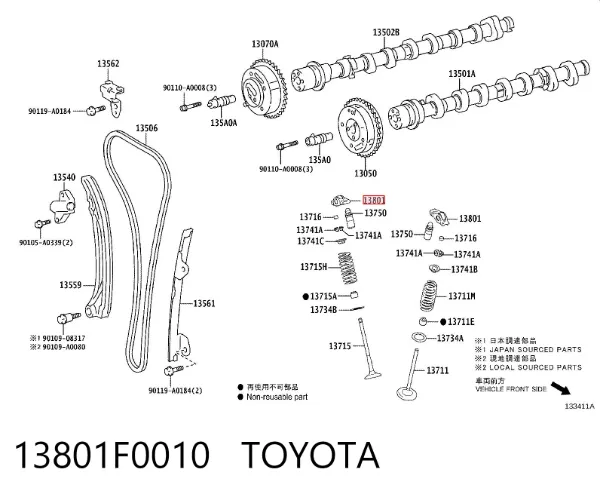  13801F0010 Toyota