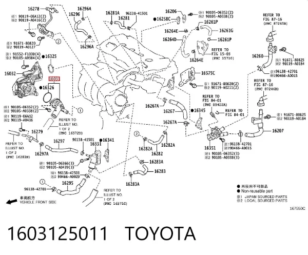 Termostato 1603125011 Toyota