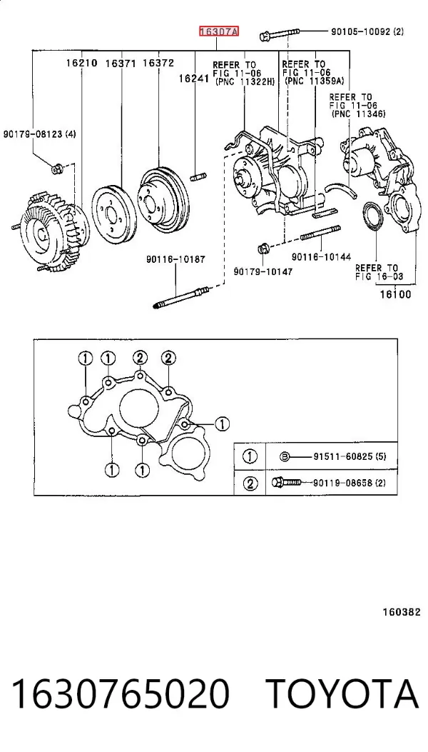 Acoplamento viscoso de ventilador de esfriamento 1630765020 Toyota