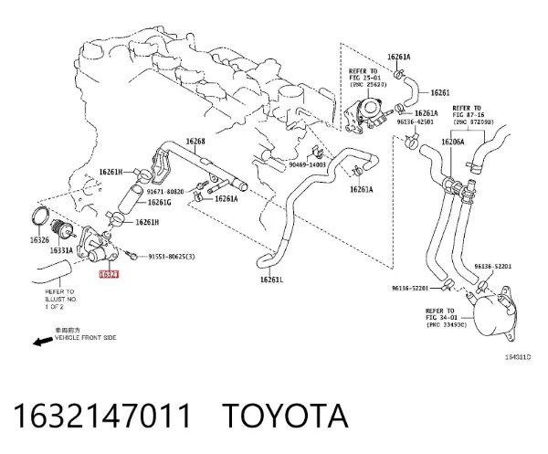 Termostato 1632147011 Toyota