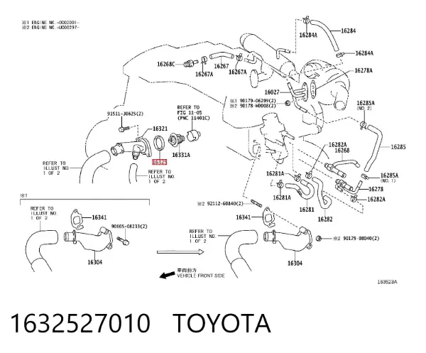 Vedante de termostato 1632527010 Toyota