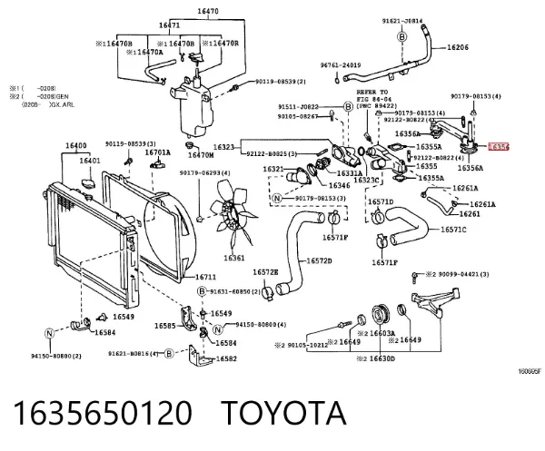 Consola do pára-choque dianteiro esquerdo 1635650120 Toyota
