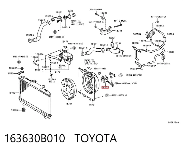 Motor de ventilador do sistema de esfriamento 163630B010 Toyota