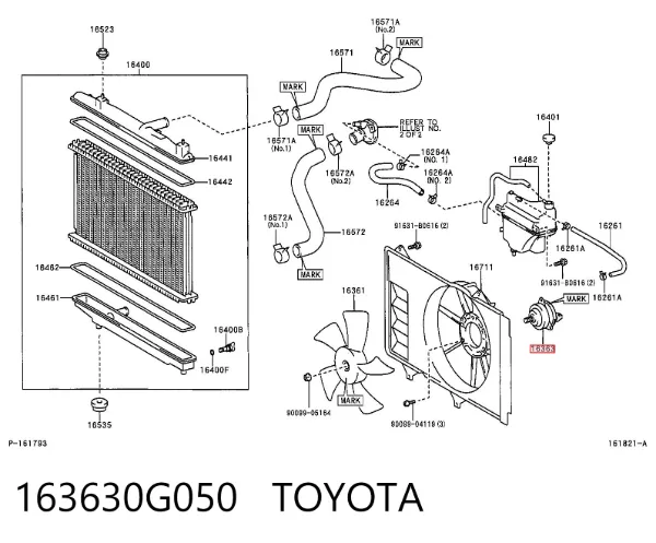 Motor de ventilador do sistema de esfriamento 163630G050 Toyota