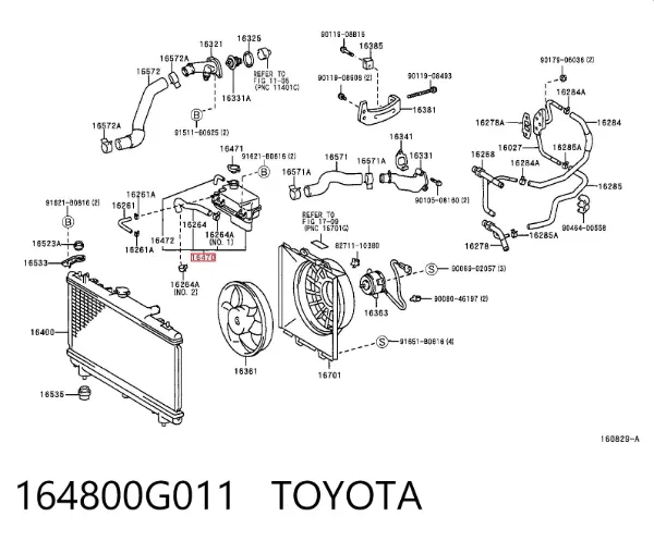 Tanque de expansão do sistema de esfriamento Toyota Avensis I