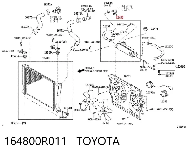 Tanque de expansão do sistema de esfriamento 164800R011 Toyota