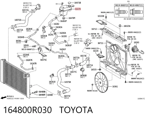 Tanque de expansão do sistema de esfriamento 164800R030 Toyota