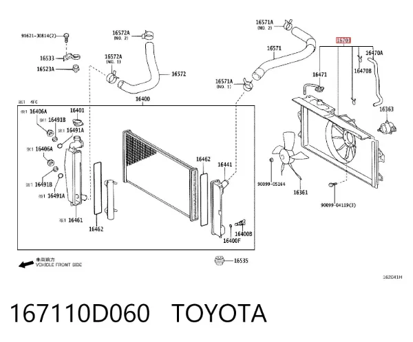 Difusor do radiador de esfriamento 167110D060 Toyota
