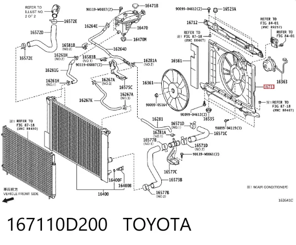 Difusor do radiador de aparelho de ar condicionado 167110D200 Toyota