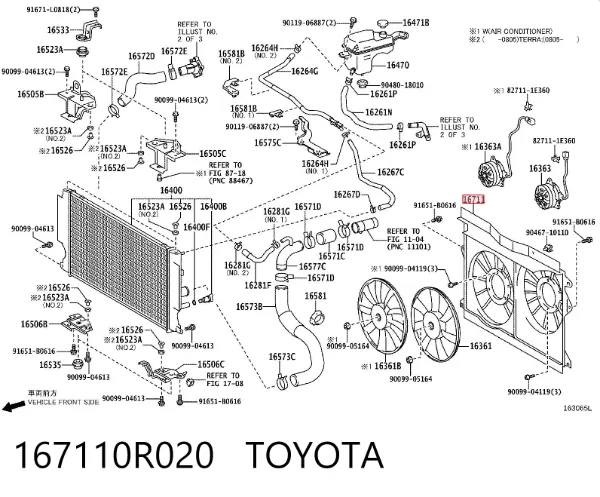 Difusor do radiador de esfriamento 167110R020 Toyota