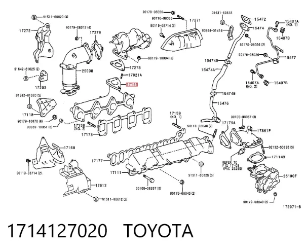 Tubo coletor de escape Toyota Avensis I