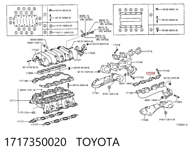 Vedante de tubo coletor de escape Toyota Land Cruiser 100