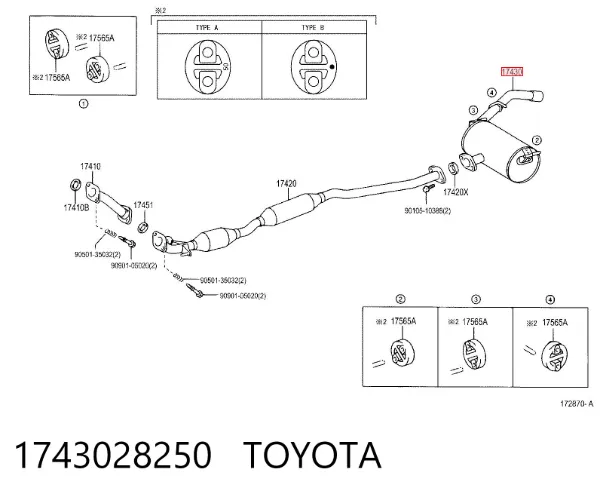 Silenciador, parte traseira Toyota Avensis Verso