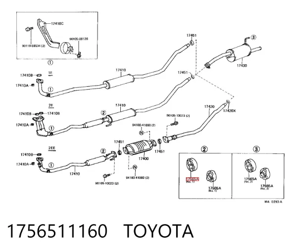 Coxim de fixação do silenciador 1756511160 Toyota