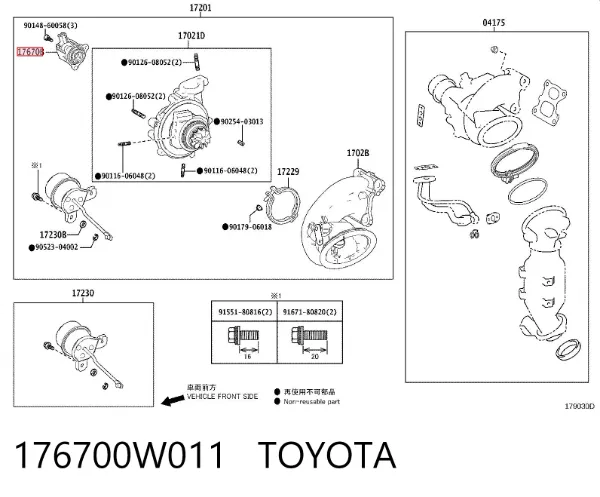Válvula de recirculação de ar supercompressão de turbina 176700W011 Toyota
